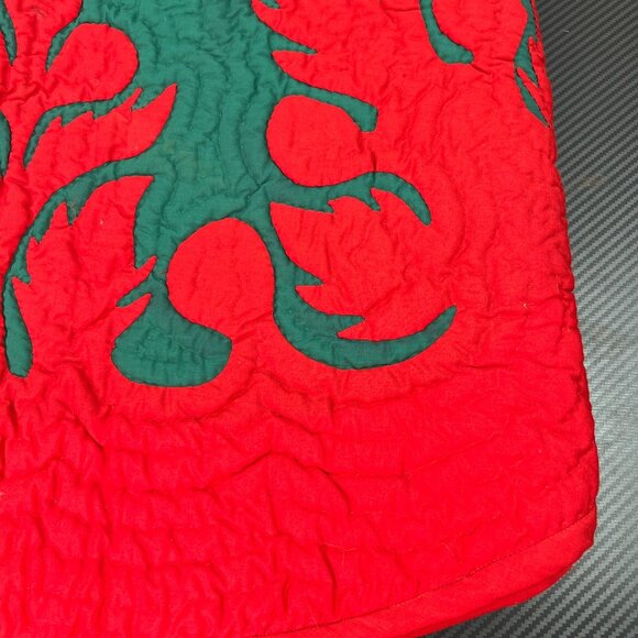 Vintage Quilted Christmas Tree Skirt Red Green Lorenzun Merchandise Philippines - Picture 2 of 9